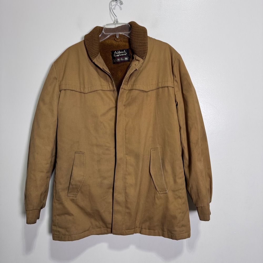 Oakbrook Sportswear Field Jacket‎ Mens 42 Tan Solid Western Vintage